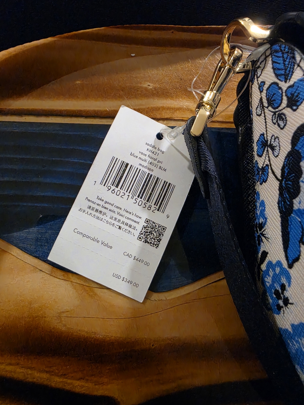 Kate Spade New York Madison Peacock Floral Printed Saddle Bag - Picture 2 of 11